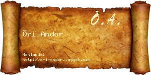 Őri Andor névjegykártya